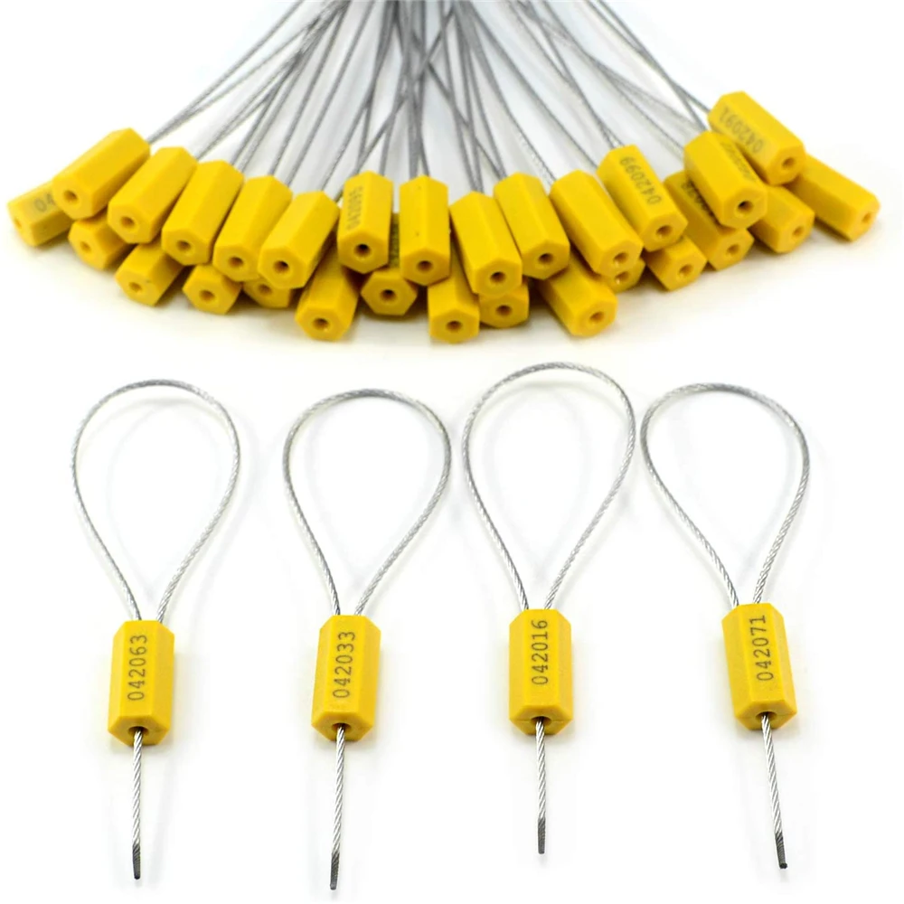 100Pcs Tite Steel Security Cable Wire Seals Numbered Tamper Proof Security Tags Disposable Self-Locking Pad-Lock Trailer Tags
100Pcs Tite Steel Security Cable Wire Seals Numbered Tamper Proof Security Tags Disposable Self-Locking Pad-Lock Trailer Tags