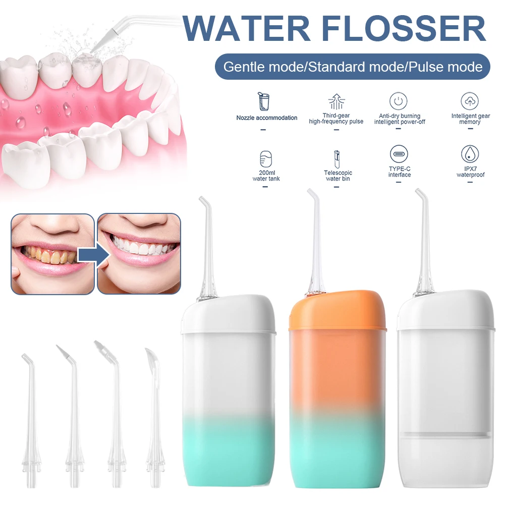 Electric Water Flosser Portable Cordless Oral Irrigator with 2/4 Jet Tips Waterproof Teeth Cleaner for Dental Gum Braces Care
Electric Water Flosser Portable Cordless Oral Irrigator with 2/4 Jet Tips Waterproof Teeth Cleaner for Dental Gum Braces Care