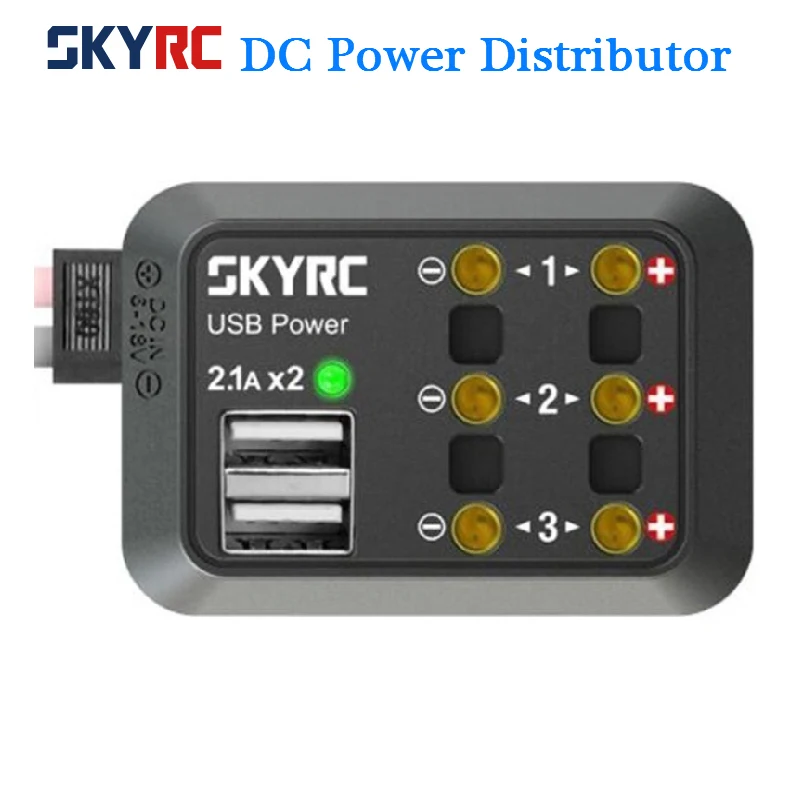 SKYRC DC Power Distributor Multi Output 10A XT60 Plug Banana Plug USB 5V 
SKYRC DC Power Distributor Multi Output 10A XT60 Plug Banana Plug USB 5V