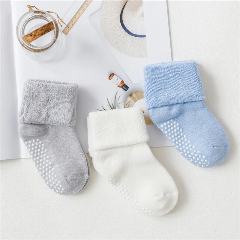 0-3 Years 3 Pairs/set Spring Autumn Solid Color Baby Terry Tube Socks Coral Fleece Thick Warm Floor Socks Non-slip Baby Socks
0-3 Years 3 Pairs/set Spring Autumn Solid Color Baby Terry Tube Socks Coral Fleece Thick Warm Floor Socks Non-slip Baby Socks