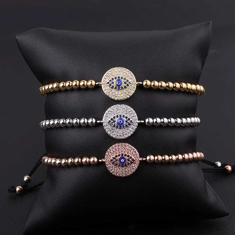 High Quality New Fashion Stainless Steel Beads CZ Pave Evil Eye Charm Braided Friendship Macrame Bracelet Women Men
High Quality New Fashion Stainless Steel Beads CZ Pave Evil Eye Charm Braided Friendship Macrame Bracelet Women Men