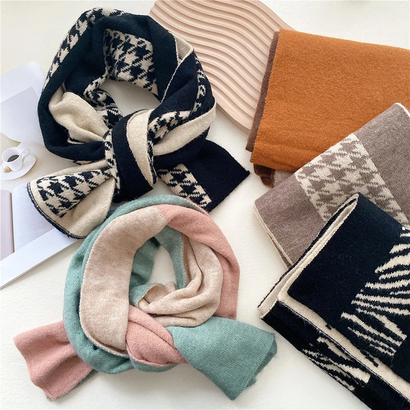 Winter Houndstooth Double-sided Imitation Cashmere Knitting Scarf Women Blanket Scarves and Shawls Neckerchief Pashmina Foulard
Winter Houndstooth Double-sided Imitation Cashmere Knitting Scarf Women Blanket Scarves and Shawls Neckerchief Pashmina Foulard