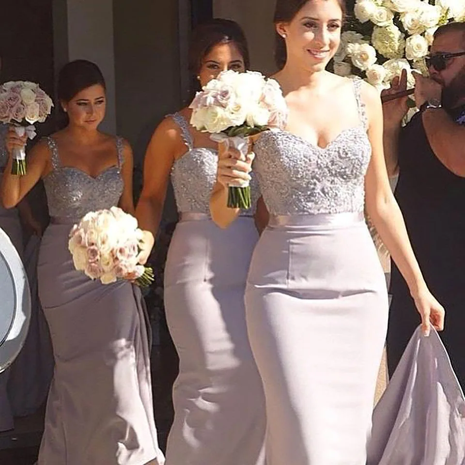 New Beaded Gown Sleeveless Prom Party Gown Sweetheart Dress Mermaid Applique Elastic Satin Bridesmaid Dresses
New Beaded Gown Sleeveless Prom Party Gown Sweetheart Dress Mermaid Applique Elastic Satin Bridesmaid Dresses