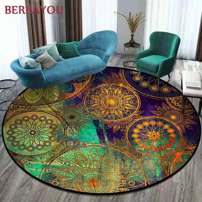Vintage Rugs Ethnic Round Carpet Bohemia Living room Mat Yoga Mat Cloakroom Retro Ethnic Non-slip Round Carpet For Bedroom tapis
Vintage Rugs Ethnic Round Carpet Bohemia Living room Mat Yoga Mat Cloakroom Retro Ethnic Non-slip Round Carpet For Bedroom tapis