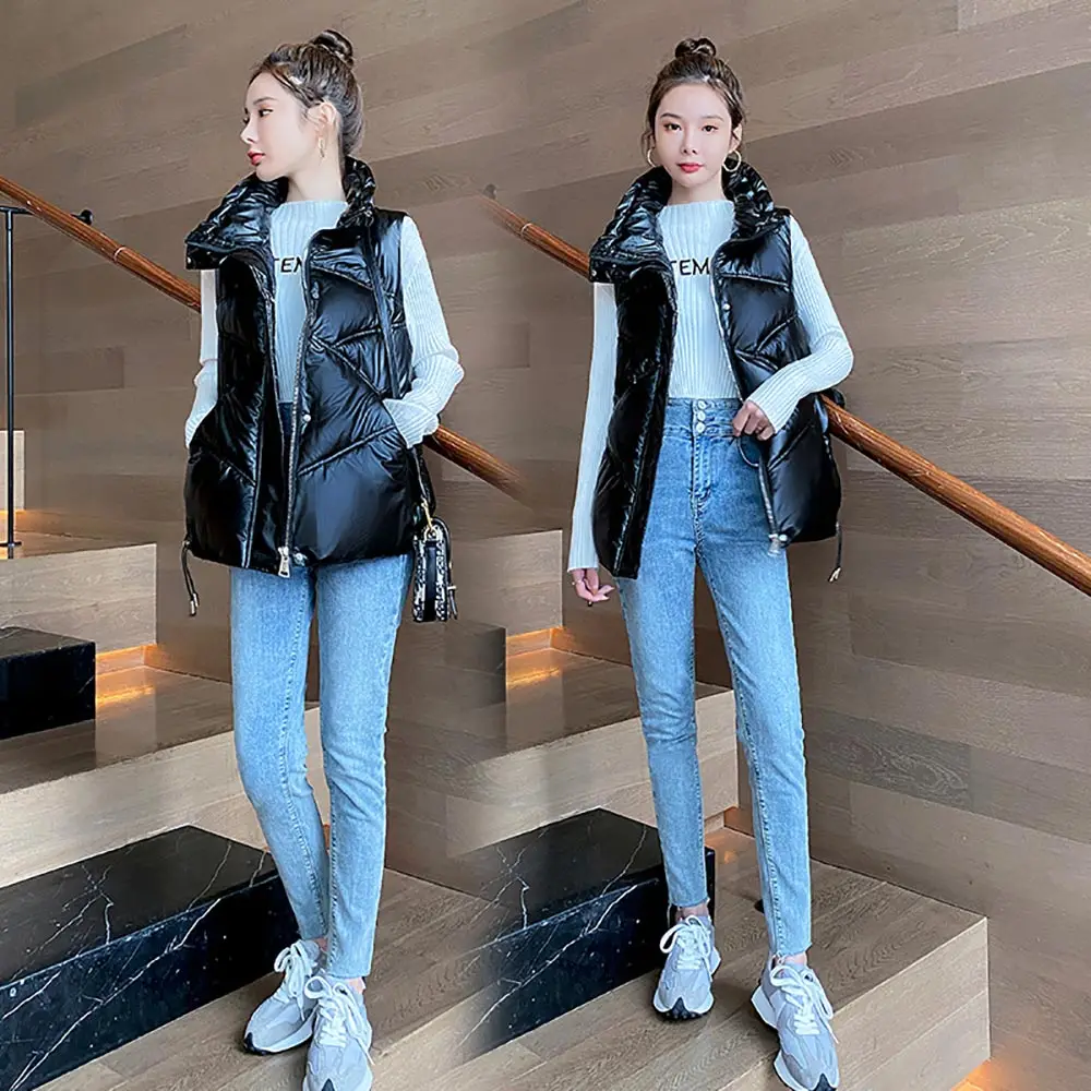 PinkyIsBlack Shiny Autumn Winter Puffer Vest Women Solid Casual Ladies Sleeveless Jacket Zipper Stand Collar Waistcoat Female
PinkyIsBlack Shiny Autumn Winter Puffer Vest Women Solid Casual Ladies Sleeveless Jacket Zipper Stand Collar Waistcoat Female