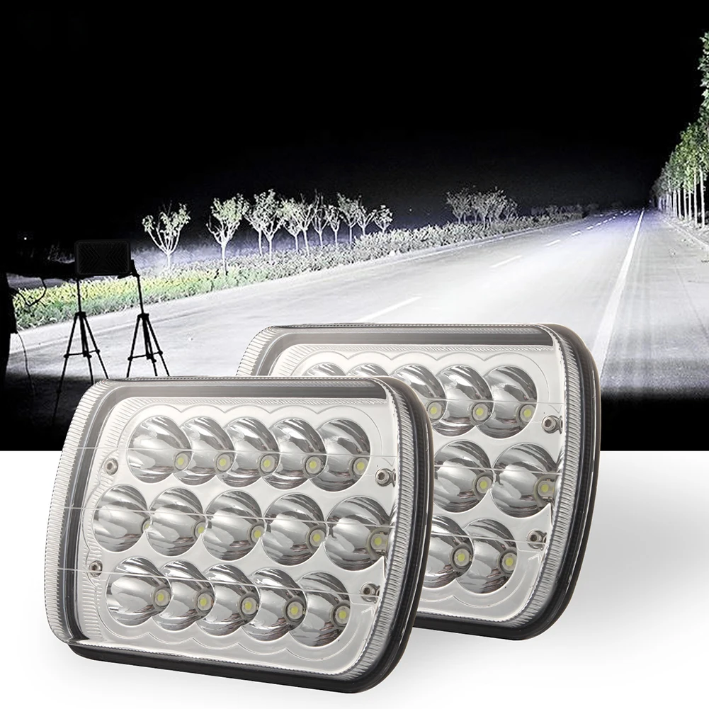 7 Inch Car Headlight H4 5x7 Square 45W 15LED High Lumen 6000K White Driving Lights Hi/Lo Beam Waterproof for Jeep Truck
7 Inch Car Headlight H4 5x7 Square 45W 15LED High Lumen 6000K White Driving Lights Hi/Lo Beam Waterproof for Jeep Truck