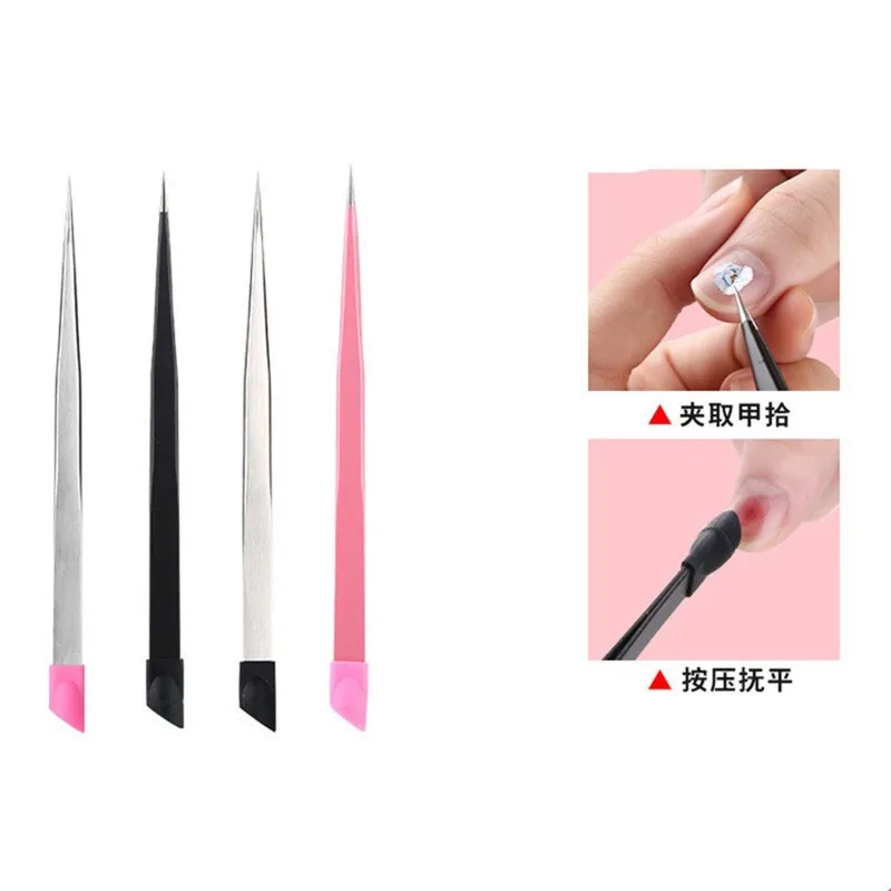 Nail Tweezers with Silicone Pressing Head for Sticker Rhinestones Picker Straight Curved Manicuree Nail Art Tool Stainless Steel
Nail Tweezers with Silicone Pressing Head for Sticker Rhinestones Picker Straight Curved Manicuree Nail Art Tool Stainless Steel