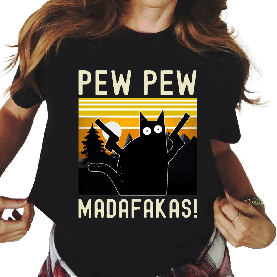 Men's T-shirt Pew Madafakas Printed Cute Black Cat Shirt Men's Short Sleeve Street Trend Casual Top
Men's T-shirt Pew Madafakas Printed Cute Black Cat Shirt Men's Short Sleeve Street Trend Casual Top
