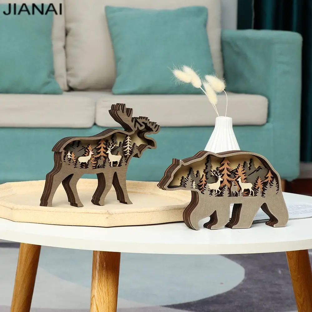 1PC Home Decorate Wooden Craftwork Hand Carving Bear Elk Forest Animal Ornaments North American Christmas Ornaments
1PC Home Decorate Wooden Craftwork Hand Carving Bear Elk Forest Animal Ornaments North American Christmas Ornaments