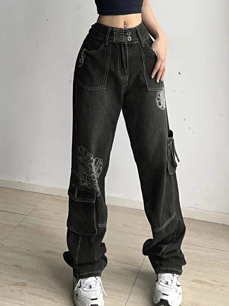 Street Style Vintage Loose Cargo Jeans Hight Waist Harajuku Denim Trouser Retro Graphic Print Fashion Baggy Pants 90s
Street Style Vintage Loose Cargo Jeans Hight Waist Harajuku Denim Trouser Retro Graphic Print Fashion Baggy Pants 90s
