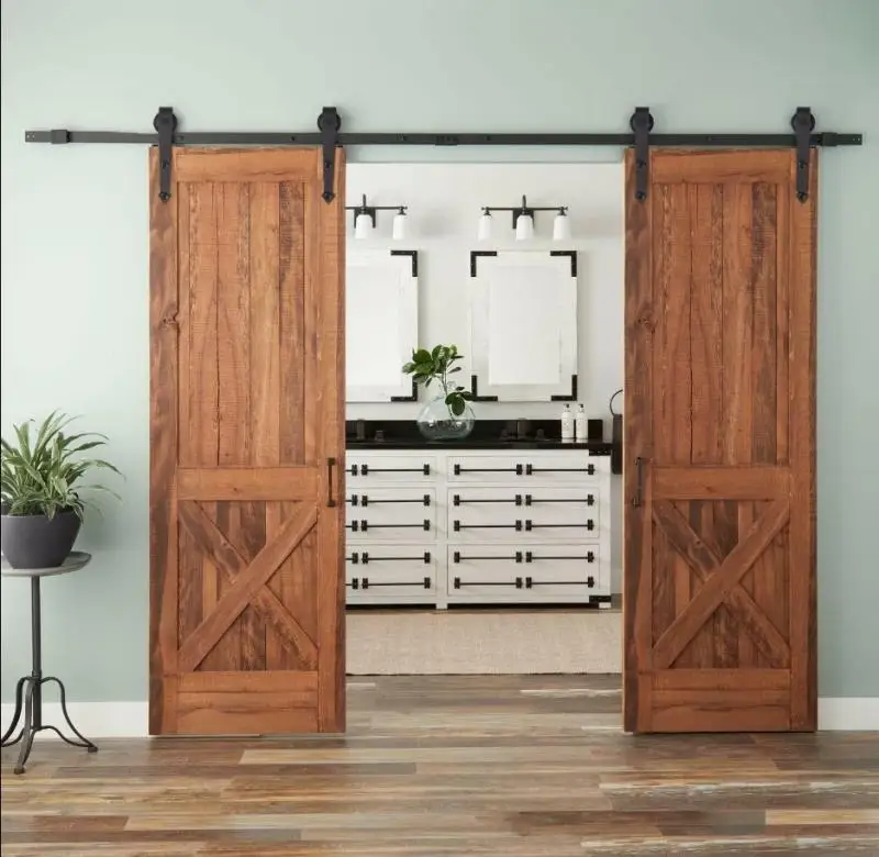 366cm Double Door Barn Door Slide Rail Hardware Kit Black Barn Door Hanger System Carbon Steel Door Roller Track HWC
366cm Double Door Barn Door Slide Rail Hardware Kit Black Barn Door Hanger System Carbon Steel Door Roller Track HWC