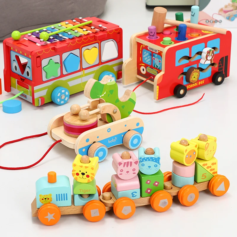Wooden train digital cognitive bus shape pairing hand-knock detachable farm animal educational toy children walker
Wooden train digital cognitive bus shape pairing hand-knock detachable farm animal educational toy children walker