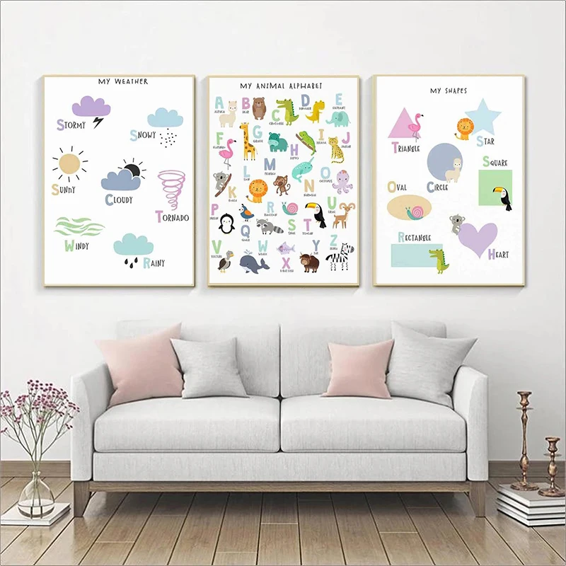 Educational Animal World Map Photo Alphabet Poster Kindergarten Wall Art Canvas Print Painting Children Playroom Decoration
Educational Animal World Map Photo Alphabet Poster Kindergarten Wall Art Canvas Print Painting Children Playroom Decoration