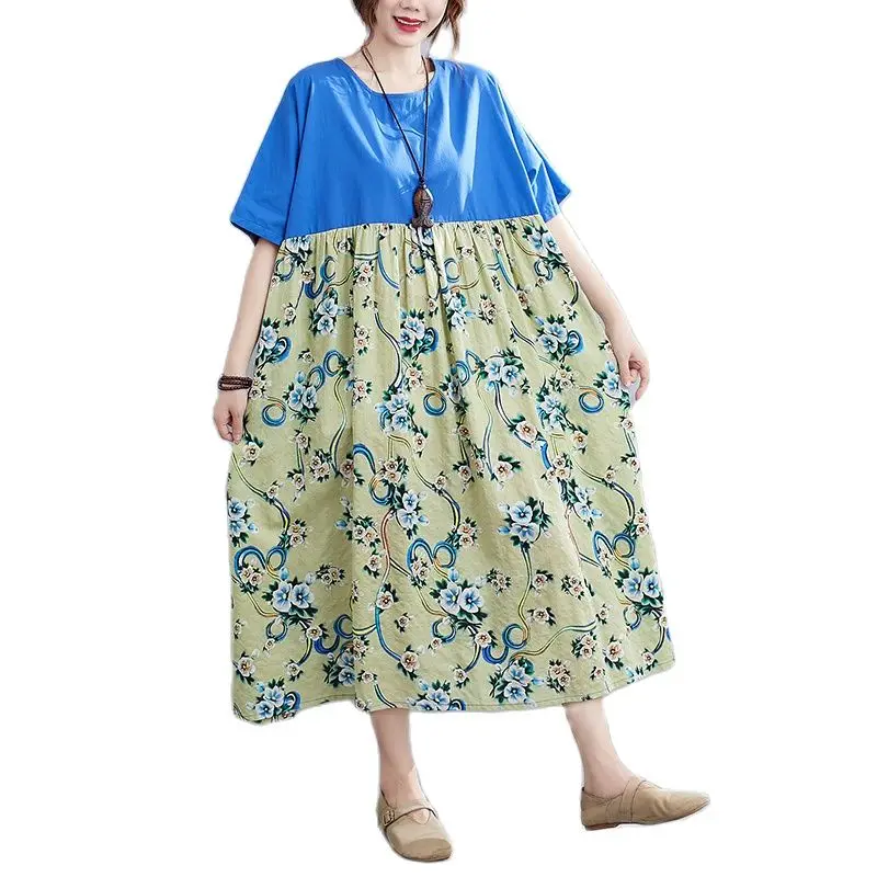 ARCSINX Summer Dress Women Large Size 4XL 5XL 6XL Short Sleeve Patchwork Floral Women's Dress Mori Girl Casual Women's Dresses
ARCSINX Summer Dress Women Large Size 4XL 5XL 6XL Short Sleeve Patchwork Floral Women's Dress Mori Girl Casual Women's Dresses