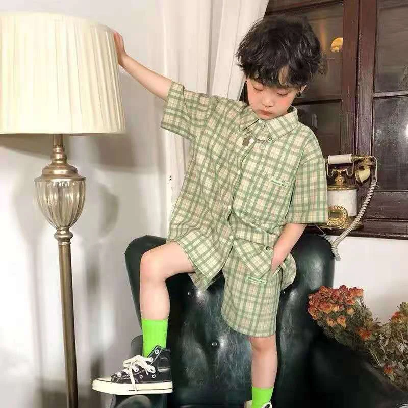 Children's Summer Plaid T-shirt+ Pants Suit Boys Clothes Boys Girls Clothing 2pcs sets Fashion Children's Clothes Kids Outfits
Children's Summer Plaid T-shirt+ Pants Suit Boys Clothes Boys Girls Clothing 2pcs sets Fashion Children's Clothes Kids Outfits