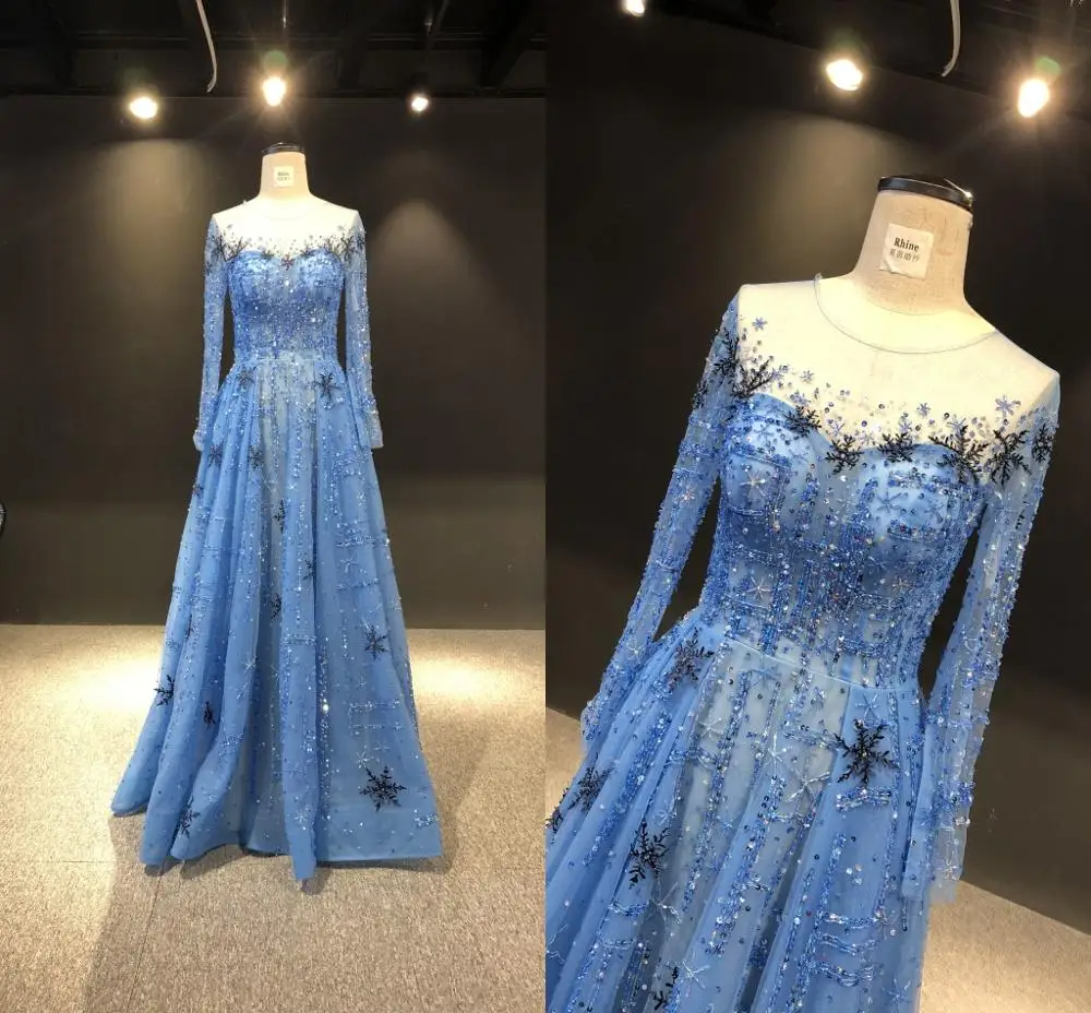 Женское вечернее платье с длинными рукавами, синее ТРАПЕЦИЕВИДНОЕ ПЛАТЬЕ до пола, расшитое бисером, для выпускного вечера, 2021 
Женское вечернее платье с длинными рукавами, синее ТРАПЕЦИЕВИДНОЕ ПЛАТЬЕ до пола, расшитое бисером, для выпускного вечера, 2021
