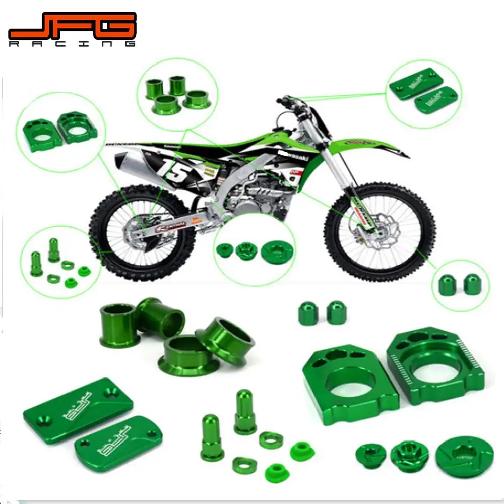 Motorcycle CNC Engine Timing Oli Plugs Axle Block Wheel Spacer Hub Set For Kawasaki KX250F 11-16 KX450F 09-16 KX 250F 450F
Motorcycle CNC Engine Timing Oli Plugs Axle Block Wheel Spacer Hub Set For Kawasaki KX250F 11-16 KX450F 09-16 KX 250F 450F