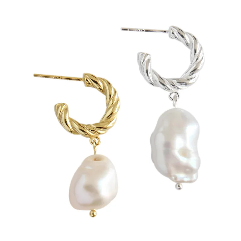 CH-1276 Korean S925 Sterling Silver Earrings Baroque Pearl Twist Ring Female Earrings Earrings Silver Earrings
CH-1276 Korean S925 Sterling Silver Earrings Baroque Pearl Twist Ring Female Earrings Earrings Silver Earrings