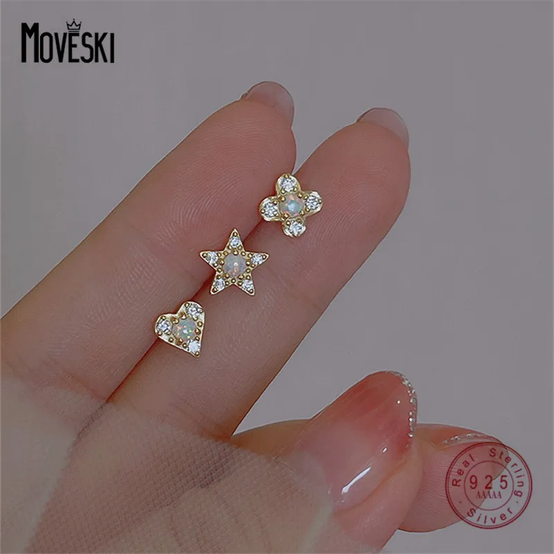 MOVESKI 925 Sterling Silver Shiny Microset Zircon Opal Star Heart Flower Stud Earrings Women Wedding Jewelry Gift
MOVESKI 925 Sterling Silver Shiny Microset Zircon Opal Star Heart Flower Stud Earrings Women Wedding Jewelry Gift