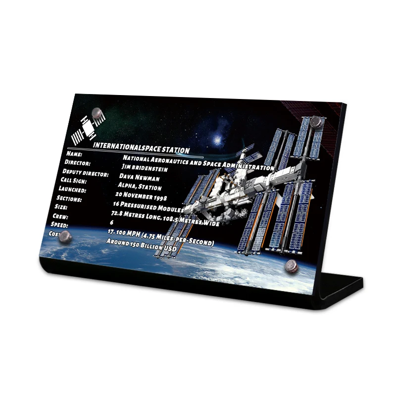 Acrylic display stand brand for creator 21321 idea International Space Station toys building blocks
Acrylic display stand brand for creator 21321 idea International Space Station toys building blocks