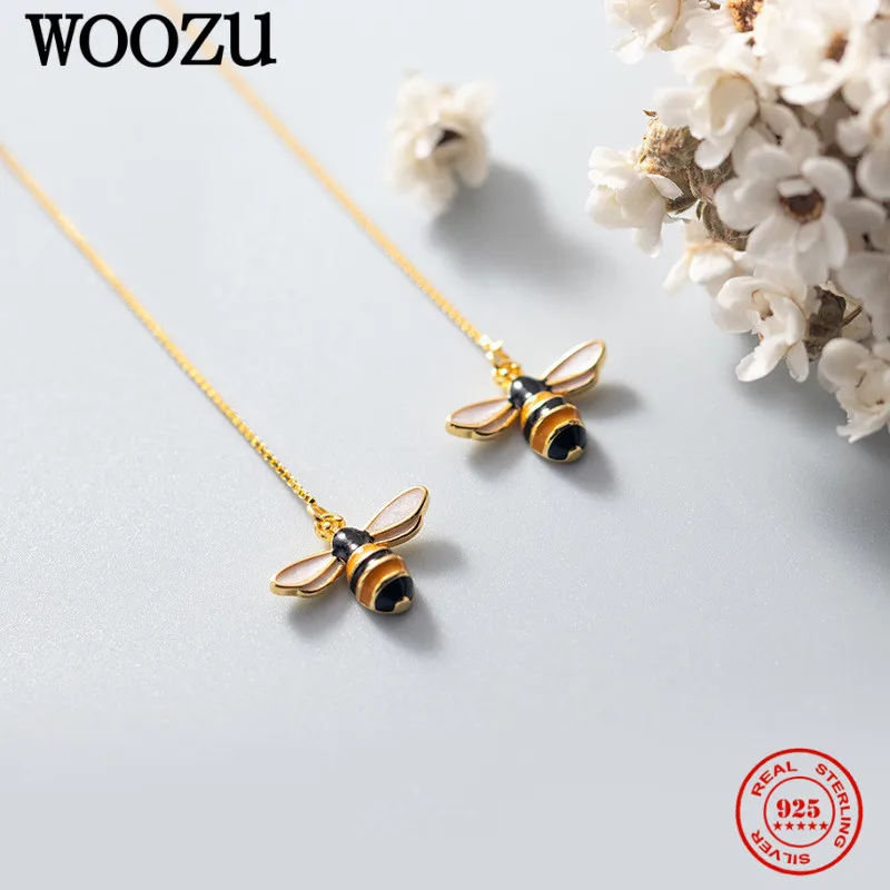 WOOZU 925 Sterling Silver French High Quality Cute Bee Stud Earrings For Women Personality Sweet Girl Long Ear Line Jewelry Gift
WOOZU 925 Sterling Silver French High Quality Cute Bee Stud Earrings For Women Personality Sweet Girl Long Ear Line Jewelry Gift
