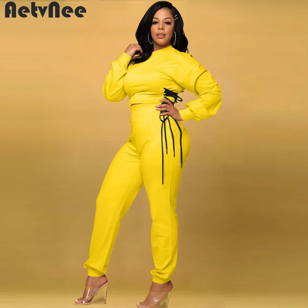 Autumn Tracksuit Women Two 2 Piece Set Full Sleeve Bandage Short Sweatshirts+High Waist Jogger Pant Sets Sporty Casual Outfits
Autumn Tracksuit Women Two 2 Piece Set Full Sleeve Bandage Short Sweatshirts+High Waist Jogger Pant Sets Sporty Casual Outfits