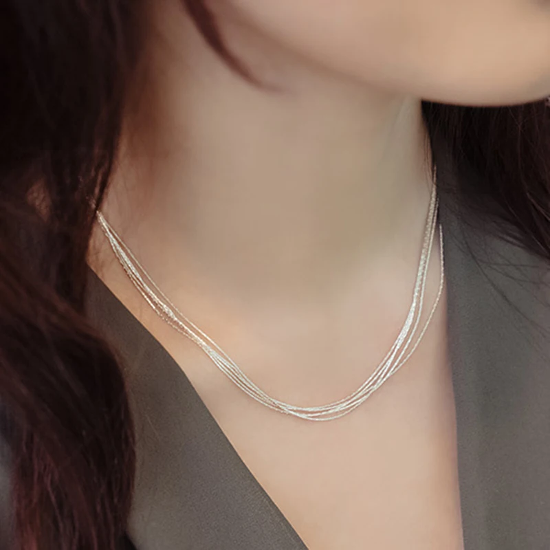 925 Sterling Silver Pin Simple Line Wave and Other Exquisite Fashion Bracelet Necklace Jewelry Set
925 Sterling Silver Pin Simple Line Wave and Other Exquisite Fashion Bracelet Necklace Jewelry Set