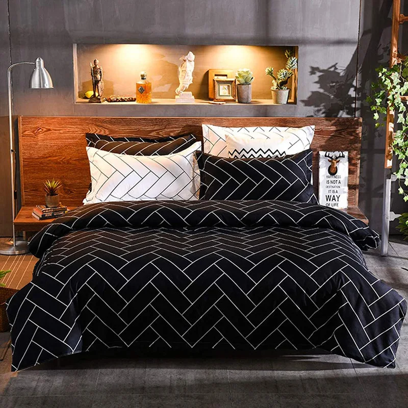 Polyester Stripe Simplicity Bedding Set Luxury Home Decor Bed Sets Duvet Cover 3 Piece with Pillowcase Single Double Bedding
Polyester Stripe Simplicity Bedding Set Luxury Home Decor Bed Sets Duvet Cover 3 Piece with Pillowcase Single Double Bedding