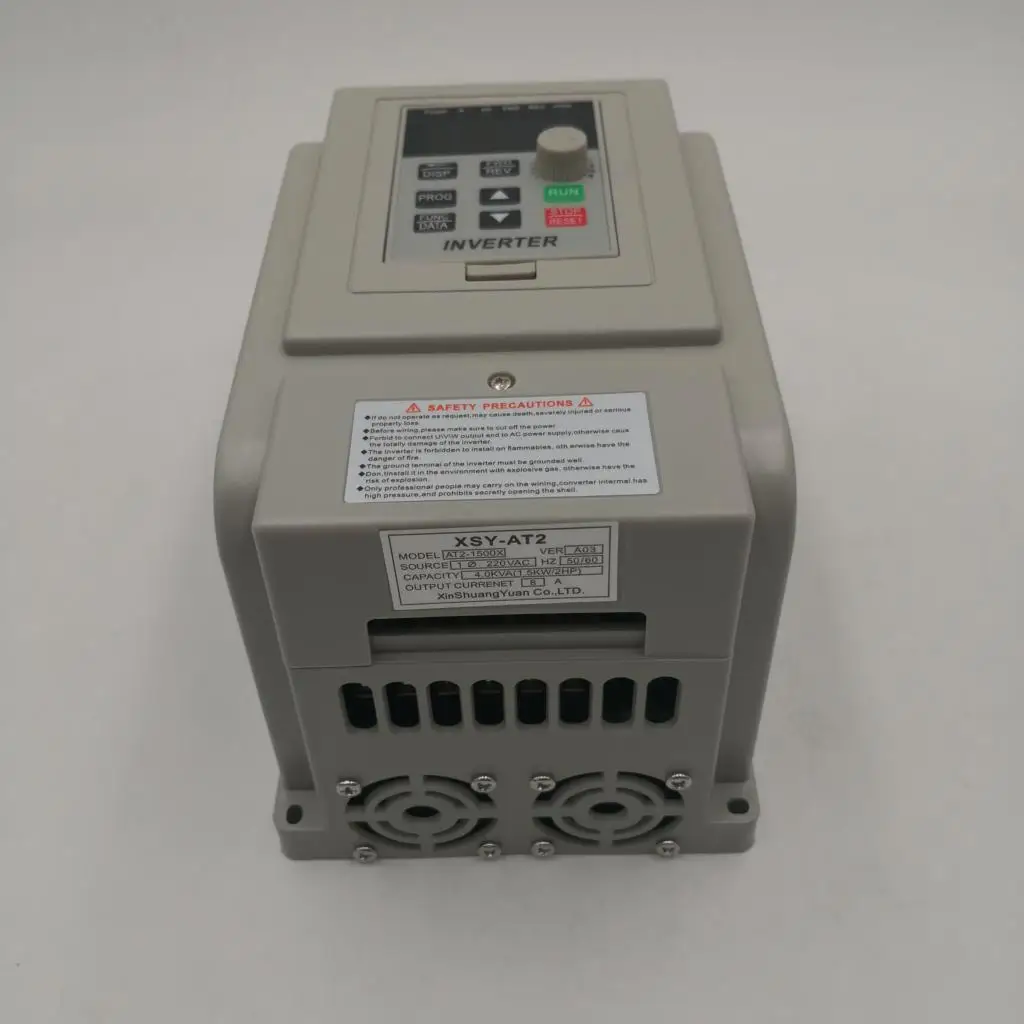 VFD AT2 0.45KW/0.75KW/1.5KW/2.2KW single phase 220V in and single phase Out frequency converter for Single-phase motor
VFD AT2 0.45KW/0.75KW/1.5KW/2.2KW single phase 220V in and single phase Out frequency converter for Single-phase motor