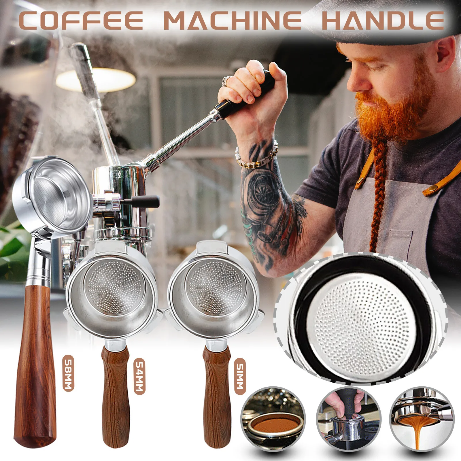 51/54/58mm Household coffee machine bottomless handle handle bracket stainless steel pressure-free filter powder cup powder bowl
51/54/58mm Household coffee machine bottomless handle handle bracket stainless steel pressure-free filter powder cup powder bowl