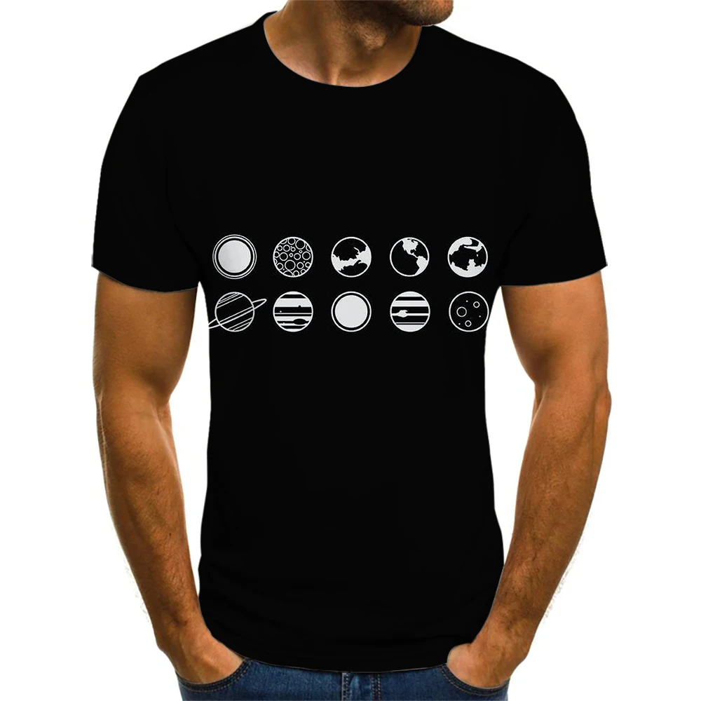 Мужская модная футболка новейшая 110-6XL3D с принтом звездного проектора круглым
