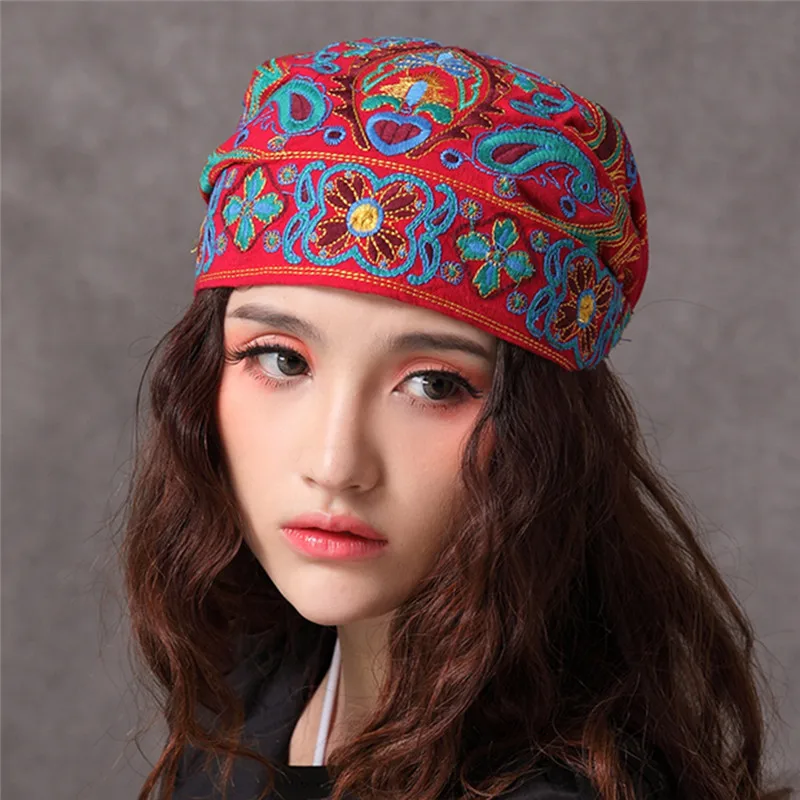Women Hats Ethnic Vintage Embroidery Flowers Bandanas Red Print Hats Caps Winter Hats For Women
Women Hats Ethnic Vintage Embroidery Flowers Bandanas Red Print Hats Caps Winter Hats For Women