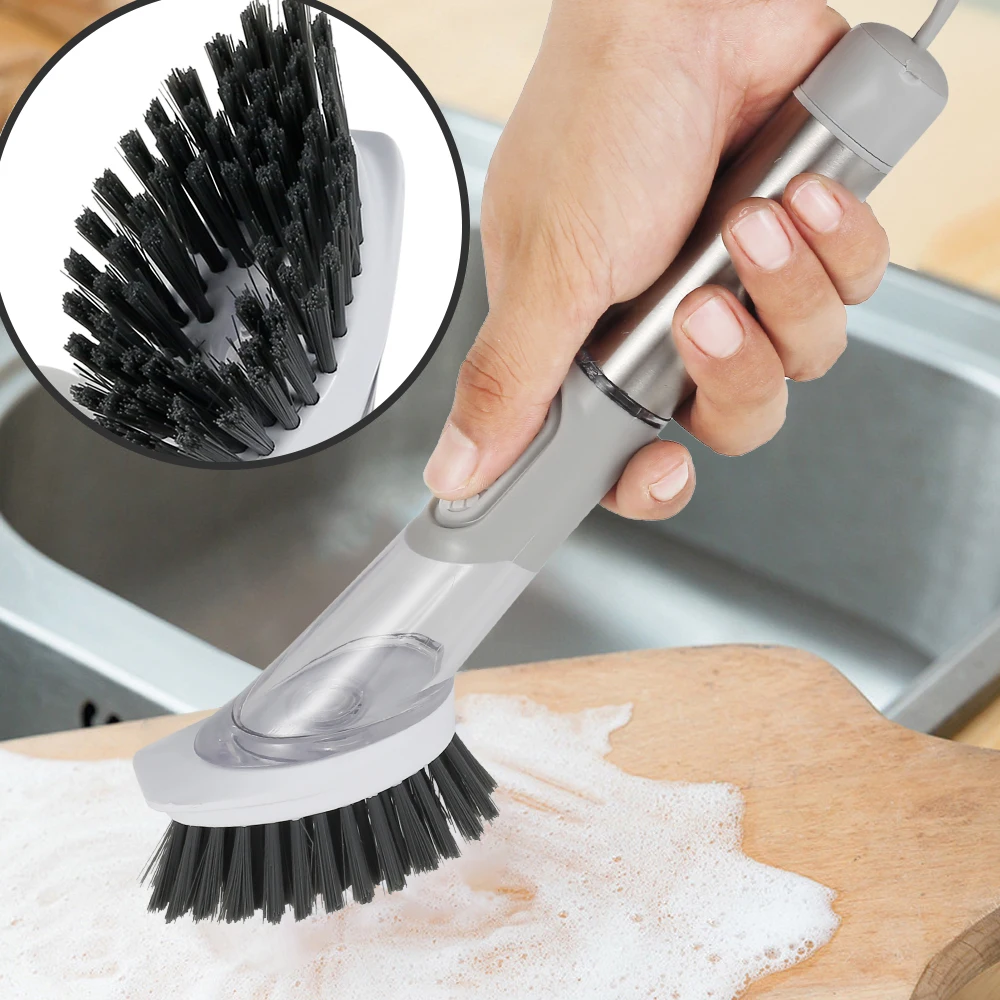 4 in 1 Kitchen Brush Set Pot Pan Dishes Bowls Pans Cleaner Tool with Soap Dispenser Removable Sponge Cleaning Brush kitchen tool
4 in 1 Kitchen Brush Set Pot Pan Dishes Bowls Pans Cleaner Tool with Soap Dispenser Removable Sponge Cleaning Brush kitchen tool