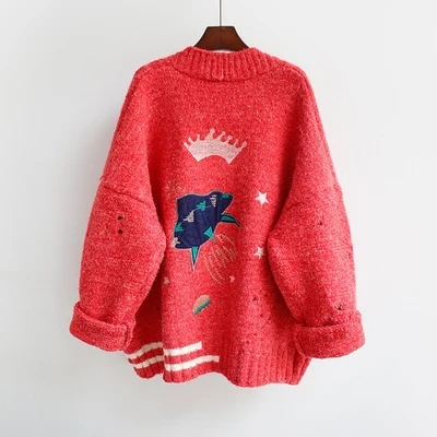 Knitted Cardigan Women Sweater 2021 Female Autumn Winter Loose Embroidery Oversized Warm Korean Jacket Cartoon Clothing
Knitted Cardigan Women Sweater 2021 Female Autumn Winter Loose Embroidery Oversized Warm Korean Jacket Cartoon Clothing