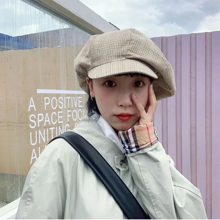 Houndstooth Pattern Beret Hat Women Cotton Beret British Style Fashion Girls Beret Hat Lady Slouchy Autumn Winter Hats Female
Houndstooth Pattern Beret Hat Women Cotton Beret British Style Fashion Girls Beret Hat Lady Slouchy Autumn Winter Hats Female