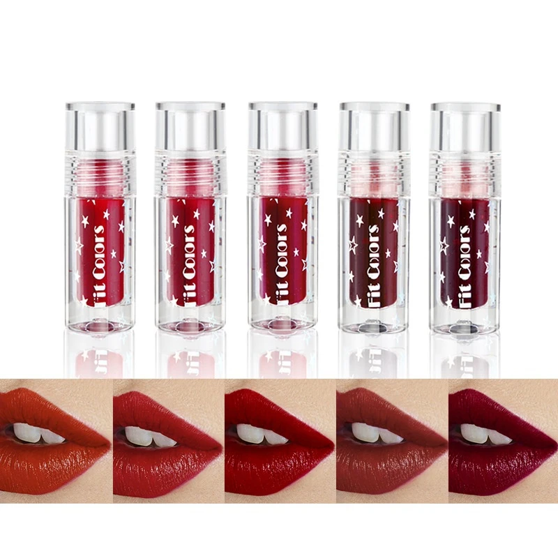 

5 Colors Waterproof Long-lasting Matte Mini Liquid Lipstick Lip Glaze Has A Rich Texture Outstanding Staining Intensity 3.5g
