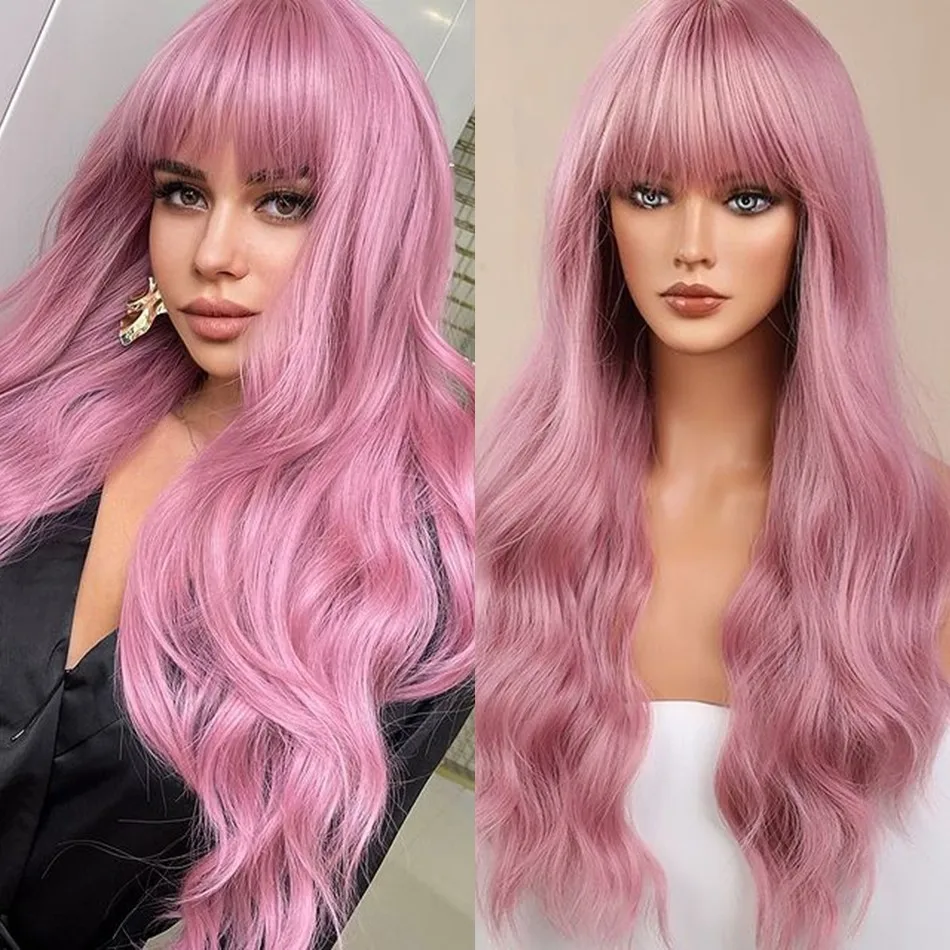 Synthetic Hair Fringe Lace Front Wigs 180% Density Super Wavy Pink Hair for Women Heat Resistant Fibre Pink Wave Wigs
Synthetic Hair Fringe Lace Front Wigs 180% Density Super Wavy Pink Hair for Women Heat Resistant Fibre Pink Wave Wigs