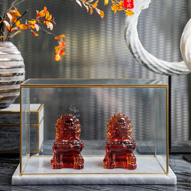 Home Furnishing Chinese Glass Lion Statue For Study Room Decoration Accessories Amber Animal Figurine Art Sculpture Ornament
Home Furnishing Chinese Glass Lion Statue For Study Room Decoration Accessories Amber Animal Figurine Art Sculpture Ornament