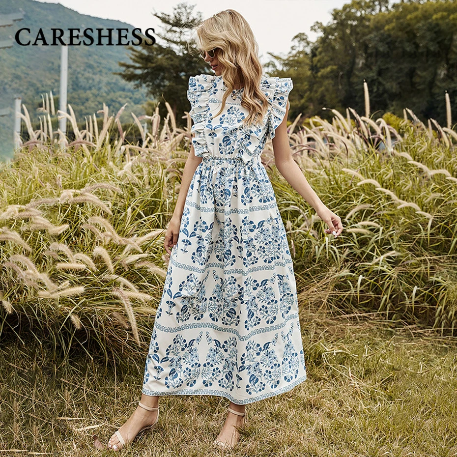 Женское платье макси CARESHESS, летнее, с цветочным принтом, с оборками, с открытой спиной, повседневное, в стиле бохо, элегантное пляжное, сексуа...
Женское платье макси CARESHESS, летнее, с цветочным принтом, с оборками, с открытой спиной, повседневное, в стиле бохо, элегантное пляжное, сексуа...