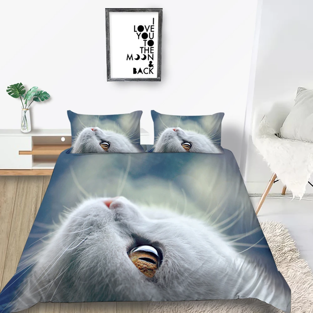 Cute Cat Bedding Set For Kids Fashion Lifelike 3D Duvet Cover Pet Queen Twin Full Single Double Unique Design Bed Set
Cute Cat Bedding Set For Kids Fashion Lifelike 3D Duvet Cover Pet Queen Twin Full Single Double Unique Design Bed Set