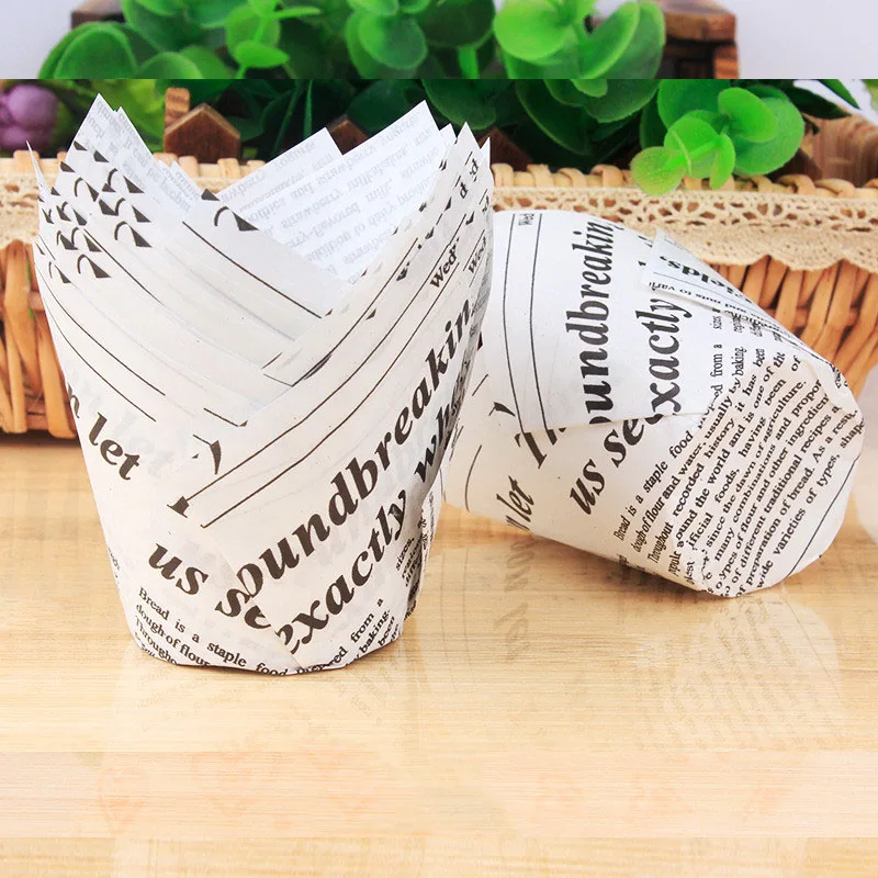 50pcs Newspaper Style Cupcake Liner Baking Cup For Wedding Party Caissettes Tulip Muffin Cupcake Paper Cup Oilproof Cake Wrapper
50pcs Newspaper Style Cupcake Liner Baking Cup For Wedding Party Caissettes Tulip Muffin Cupcake Paper Cup Oilproof Cake Wrapper