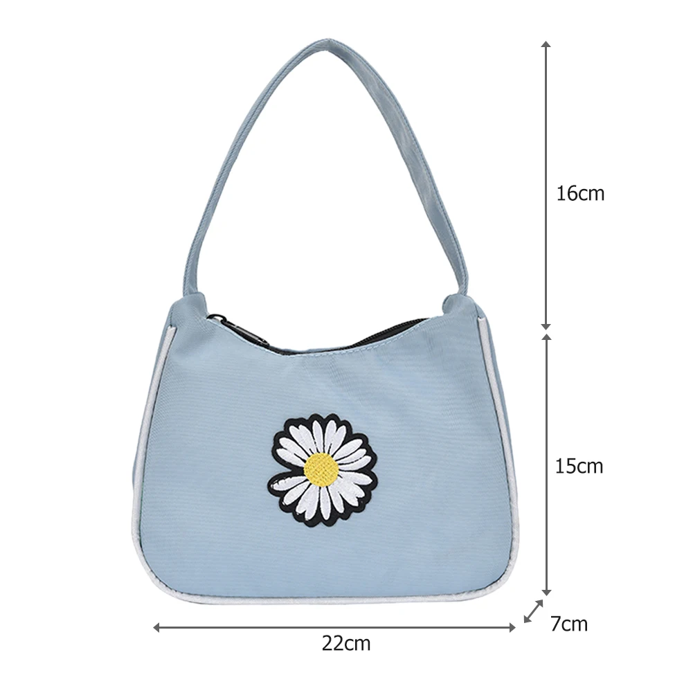 Canvas Flower Women Underarm Shoulder Bags Classic Texture Creative Design Chic Portable Daisy Purse Lady Simple Handbags
Canvas Flower Women Underarm Shoulder Bags Classic Texture Creative Design Chic Portable Daisy Purse Lady Simple Handbags