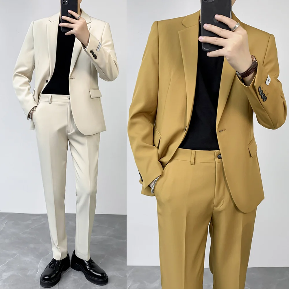 2021 Fashion Two-piece Loose Suit Men Double Breasted Wedding Groom Tuxedos Suits for Men Business Casual Social Costume Homme
2021 Fashion Two-piece Loose Suit Men Double Breasted Wedding Groom Tuxedos Suits for Men Business Casual Social Costume Homme