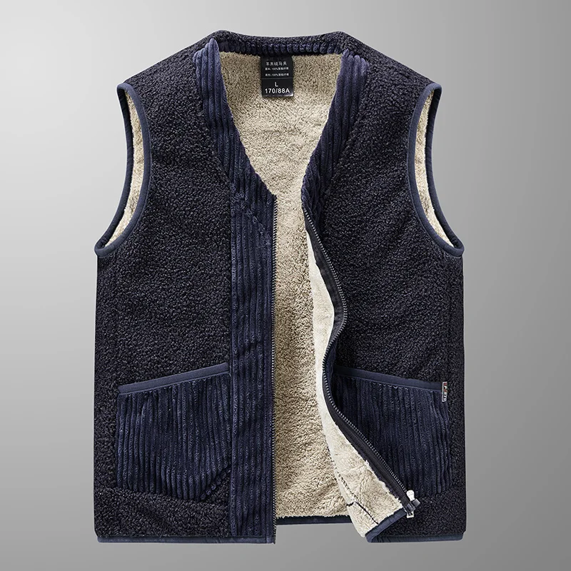 New Korean Men'S Winter Thickened Warm Middle-Aged And Elderly Waistcoat Lamb Cashmere Dad Vest Teddy Cashmere Coat2021
New Korean Men'S Winter Thickened Warm Middle-Aged And Elderly Waistcoat Lamb Cashmere Dad Vest Teddy Cashmere Coat2021