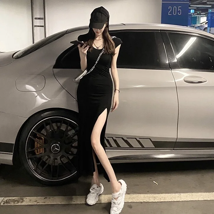 2021 New black V-neck Split Knee-Length Long Sexy Slim Fit Slimming Hooded Dress Time limited
2021 New black V-neck Split Knee-Length Long Sexy Slim Fit Slimming Hooded Dress Time limited