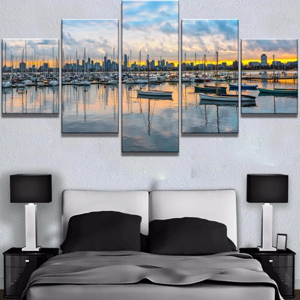 Print Canvas Wall Art Modular Poster HD 5 Pcs Ship Waterfront Skyline Modern Picture Home Decoration Living Room Painting Frame
Print Canvas Wall Art Modular Poster HD 5 Pcs Ship Waterfront Skyline Modern Picture Home Decoration Living Room Painting Frame