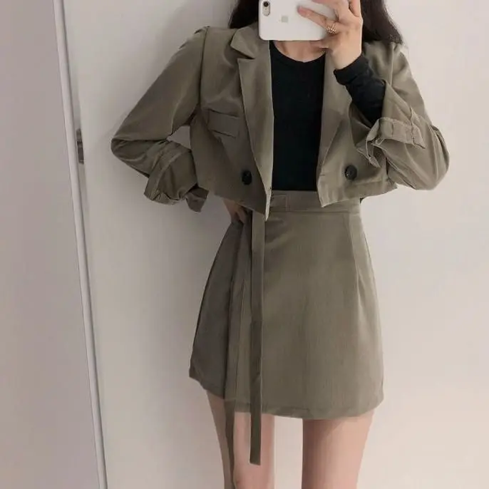 Two Piece Outfits Short Sets Women Korean Fashion Clothing Suit And Skirt 2 Pieces Vintage Office Lady Blazers+High Waist Skirts
Two Piece Outfits Short Sets Women Korean Fashion Clothing Suit And Skirt 2 Pieces Vintage Office Lady Blazers+High Waist Skirts