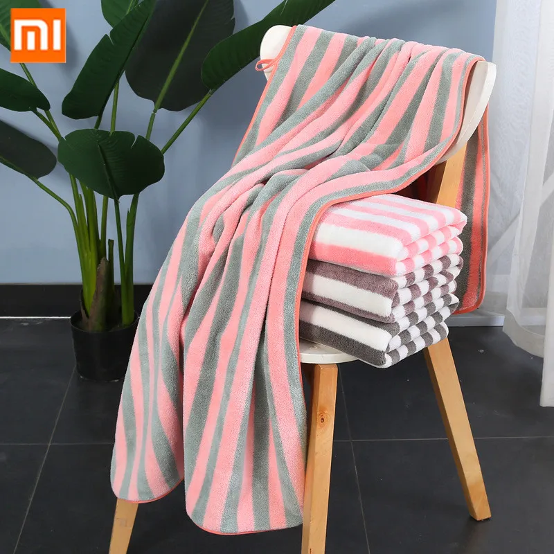 Банное полотенце из кораллового флиса XiaoMi mijia мягкое приятное на ощупь