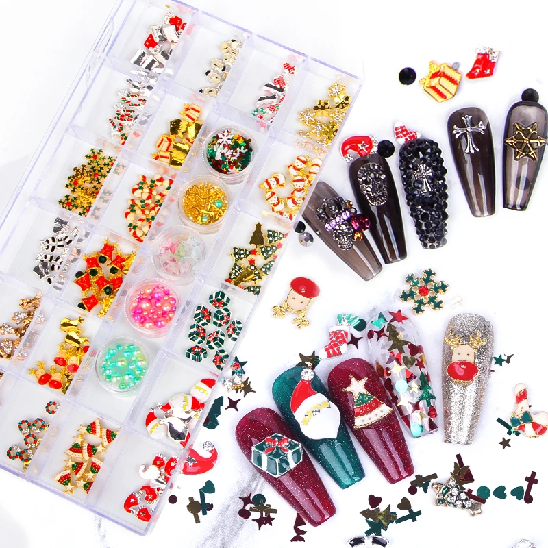 New 21 Grid Box Kit Alloy Metal Christmas Halloween Rhinestones 3D Nail Charms for Nail Art DIY
New 21 Grid Box Kit Alloy Metal Christmas Halloween Rhinestones 3D Nail Charms for Nail Art DIY
