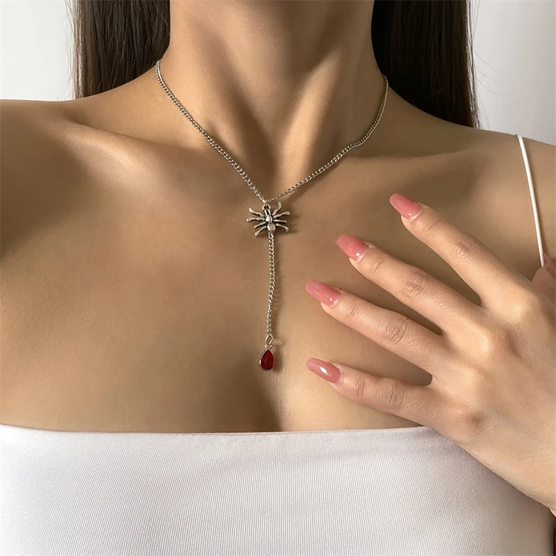 Spider Crystal Pendant Necklaces Earrings for Women Three-dimensional Water Droplets Rhinestone Red Tassel Necklace Jewelry
Spider Crystal Pendant Necklaces Earrings for Women Three-dimensional Water Droplets Rhinestone Red Tassel Necklace Jewelry